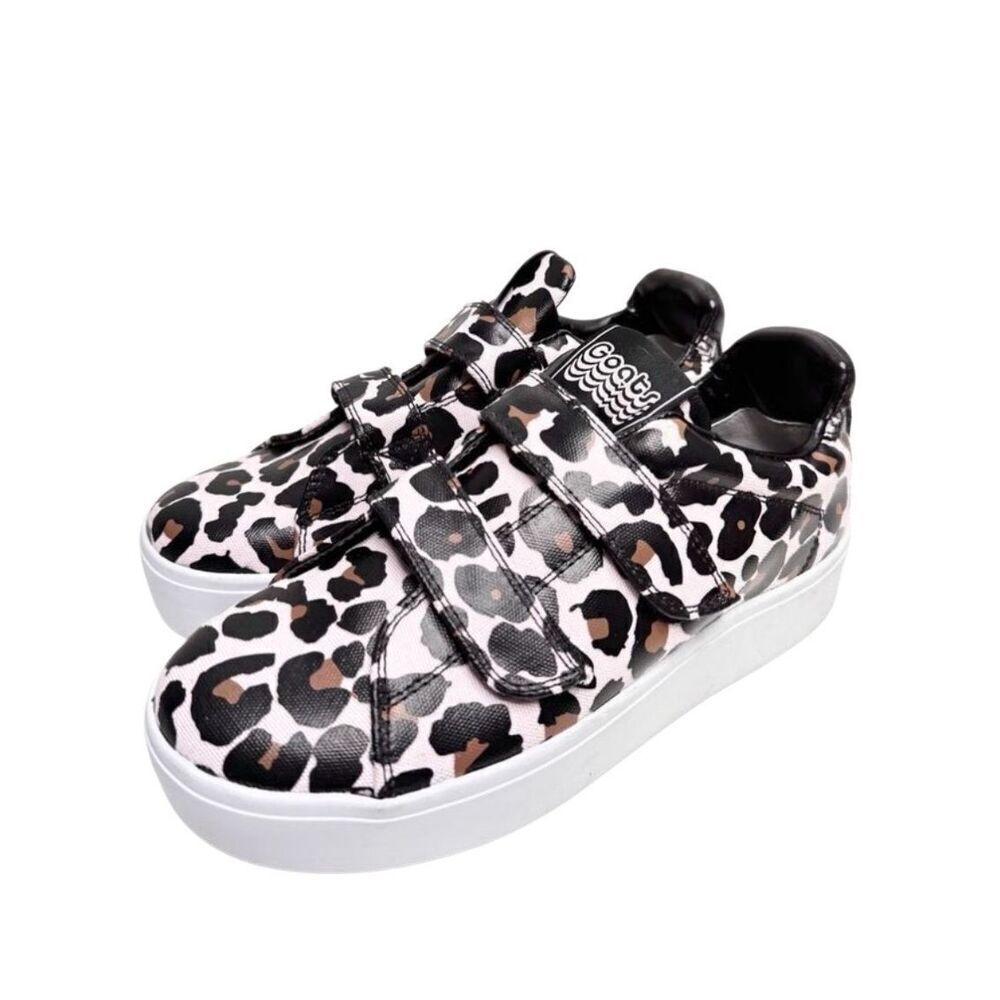 GOATS‎ Sneakers Size 6.5 Cheetah Print Pink Black Platform Lace Up Shoes